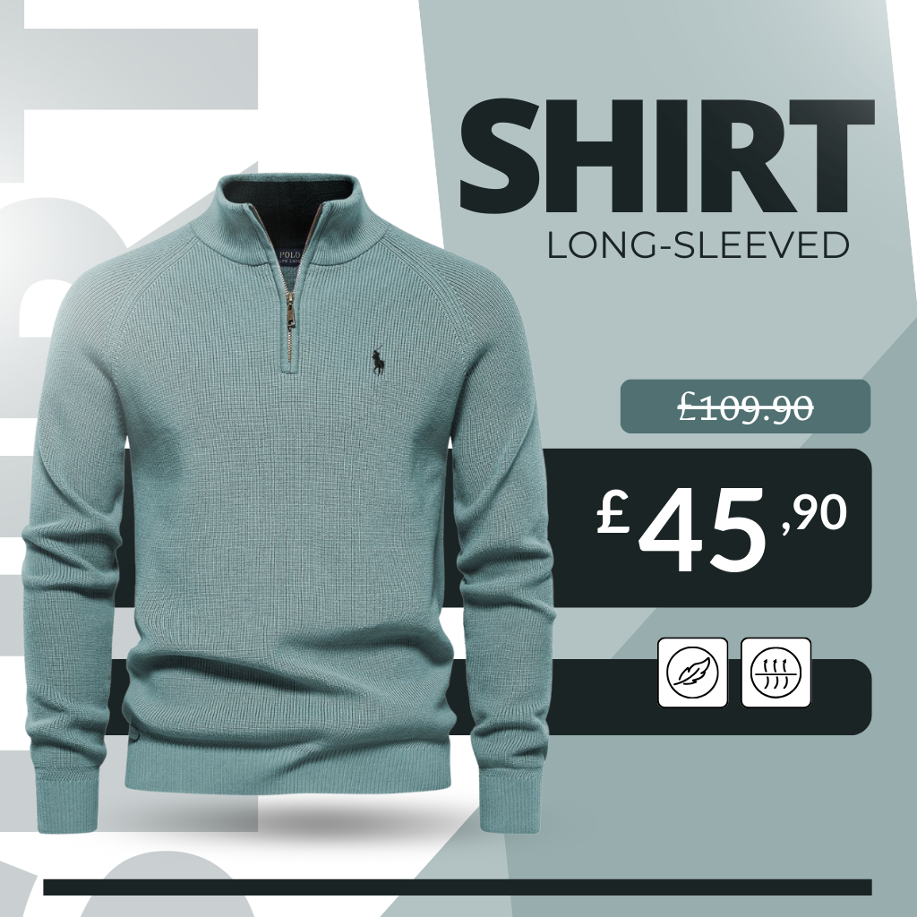 Long-Sleeved Zip Neck Shirt [RL]