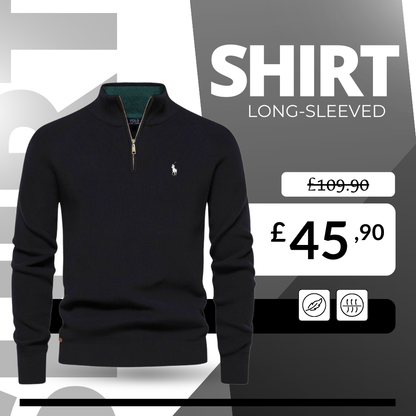 Long-Sleeved Zip Neck Shirt [RL]