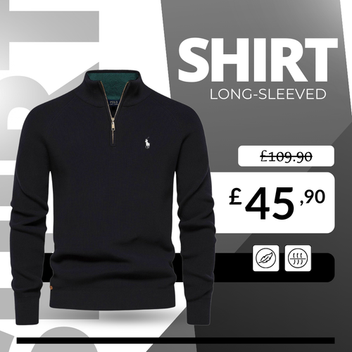 Long-Sleeved Zip Neck Shirt [RL]